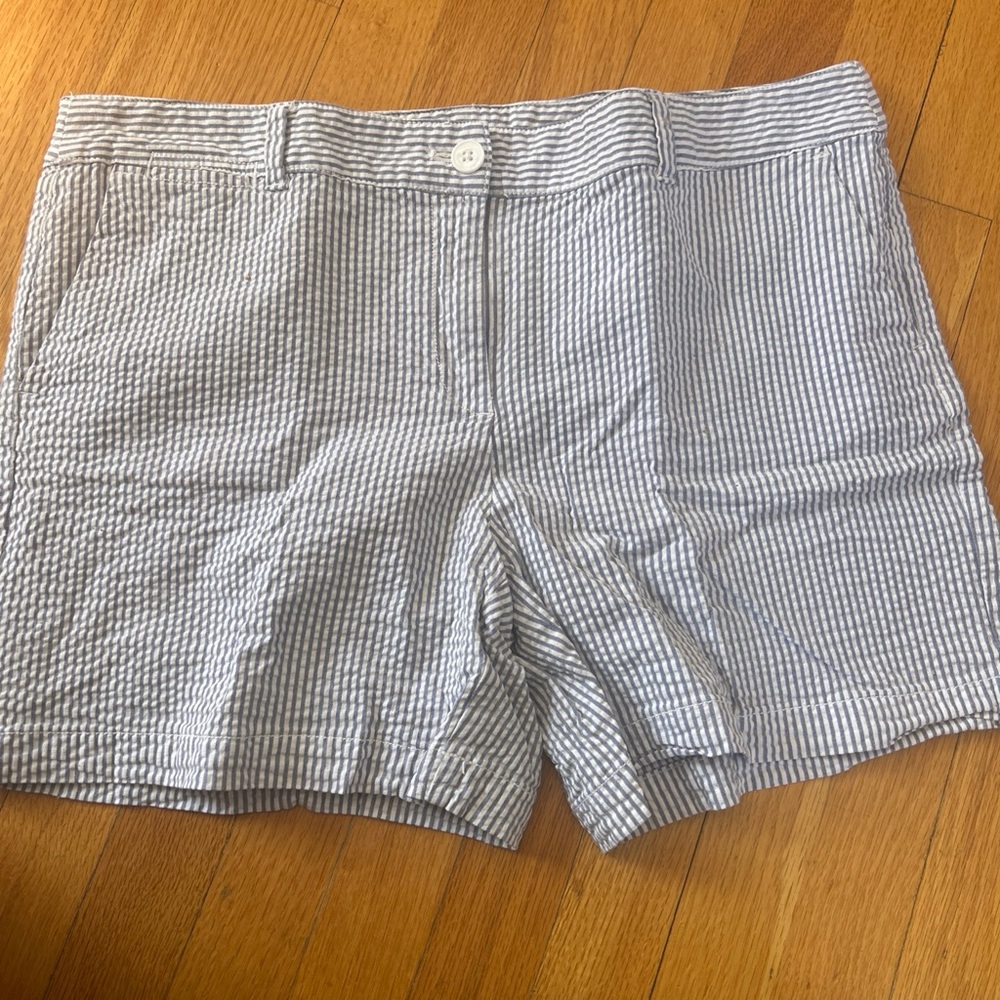LOFT Blue & White Striped  Women's Shorts size~ 14